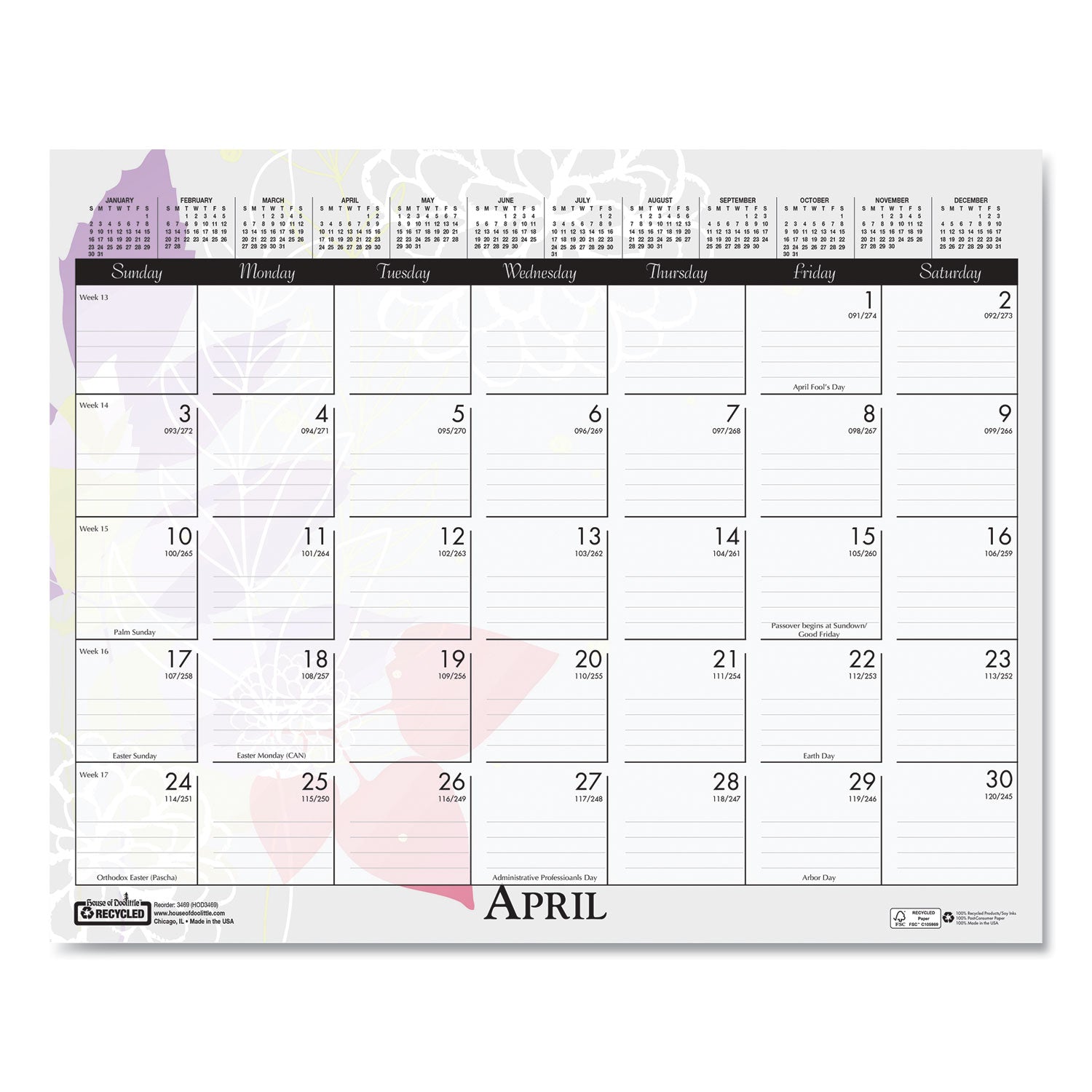 recycled-wild-flower-wall-calendar-wild-flowers-artwork-15-x-12-white-multicolor-sheets-12-month-jan-to-dec-2024_hod3469 - 5
