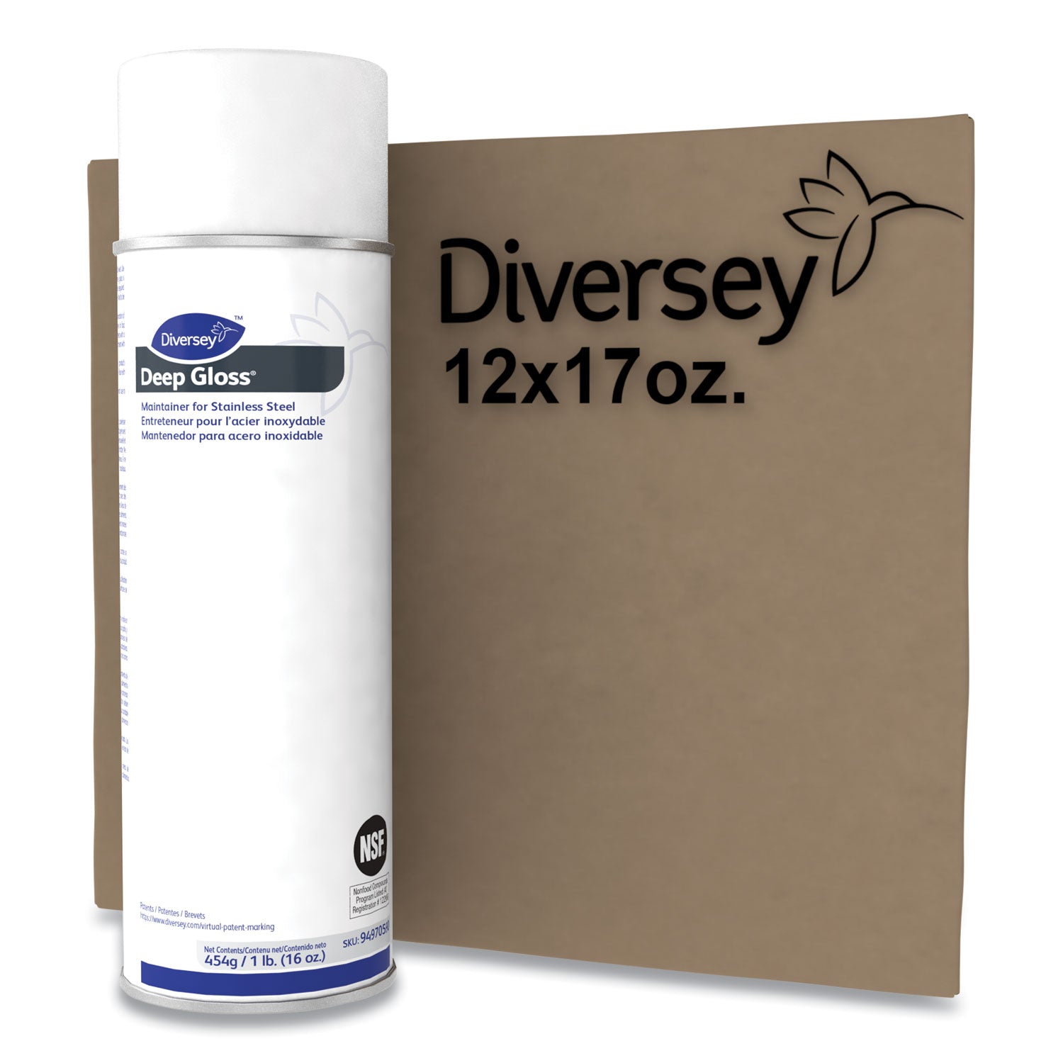 Deep Gloss Stainless Steel Maintainer, 16 oz Aerosol Spray, 12/Carton