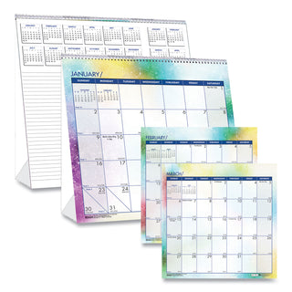 House of Doolittle Cosmos Desktop Tent Calendar - Monthly - 12 Month - January 2024 - December 2024 - Spiral Bound - Desktop - Multi - Paper - 6" Height x 6" Width - Reference Calendar, Printed, Dated Planning Page, Daily Block - 1 Each