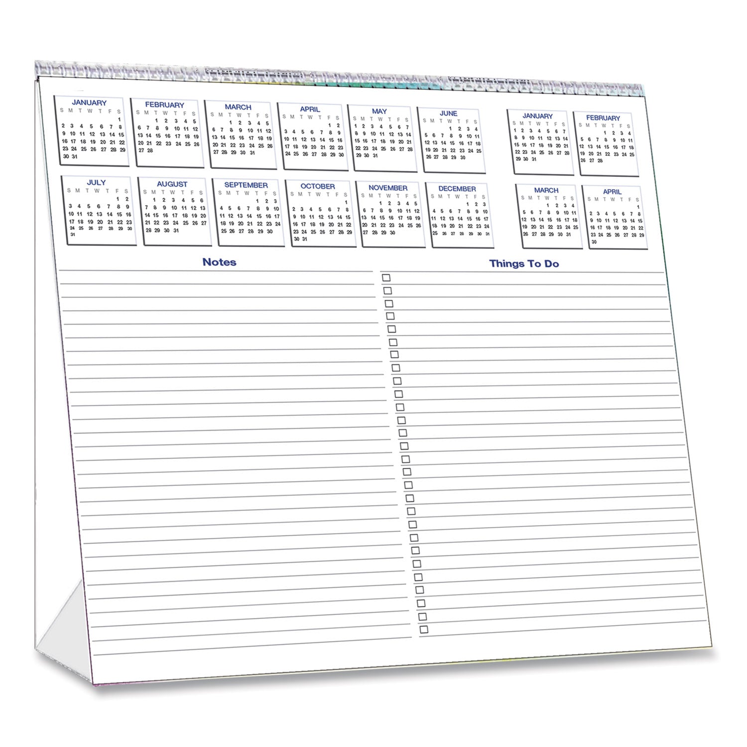 House of Doolittle Cosmos Desktop Tent Calendar - Monthly - 12 Month - January 2024 - December 2024 - Spiral Bound - Desktop - Multi - Paper - 6" Height x 6" Width - Reference Calendar, Printed, Dated Planning Page, Daily Block - 1 Each