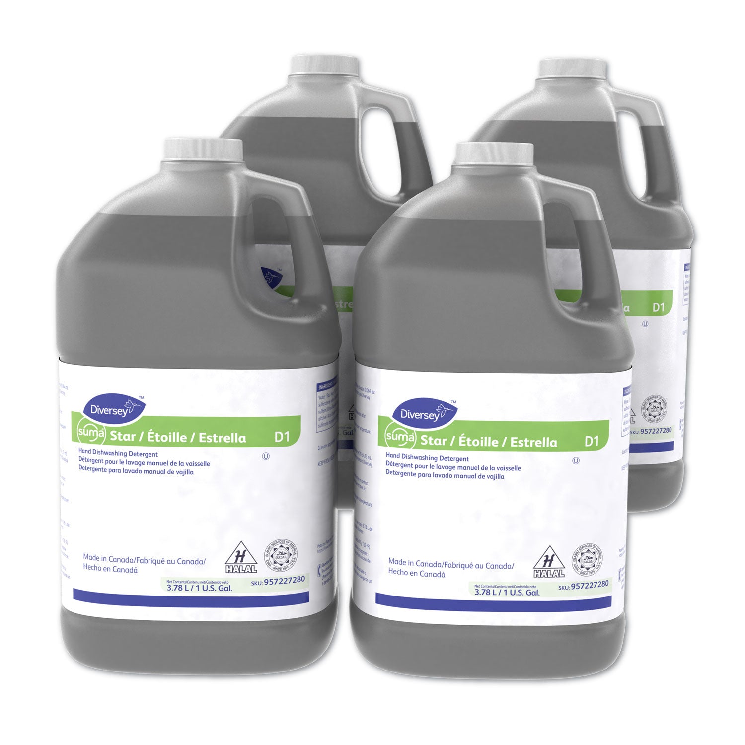 suma-star-d1-hand-dishwashing-detergent-unscented-1-gal-bottle-4-carton_dvo957227280 - 4