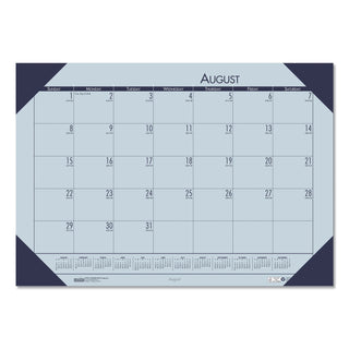 EcoTones Recycled Academic Desk Pad Calendar, 18.5 x 13, Orchid Sheets, Cordovan Corners, 12-Month (Aug-July): 2023-2024