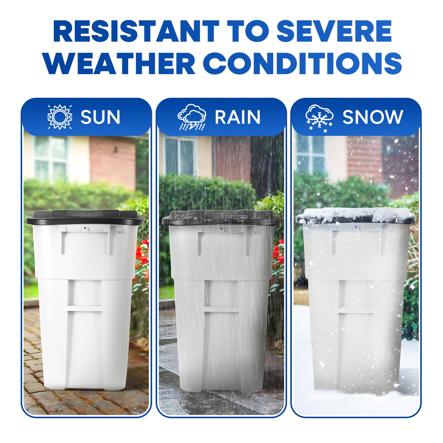 50 Gallon Rollout Container, White