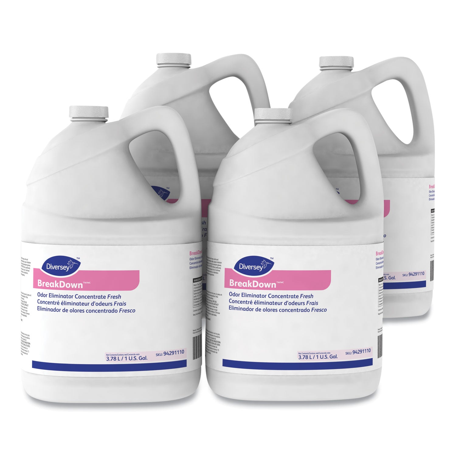 Breakdown Odor Eliminator, Cherry Almond Scent, Liquid, 1 gal Bottle, 4/Carton - 