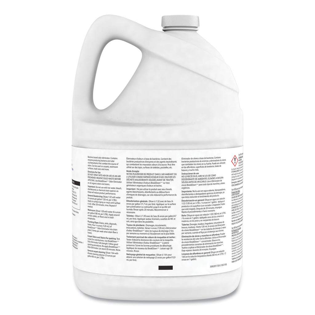 Breakdown Odor Eliminator, Cherry Almond Scent, Liquid, 1 gal Bottle, 4/Carton - 