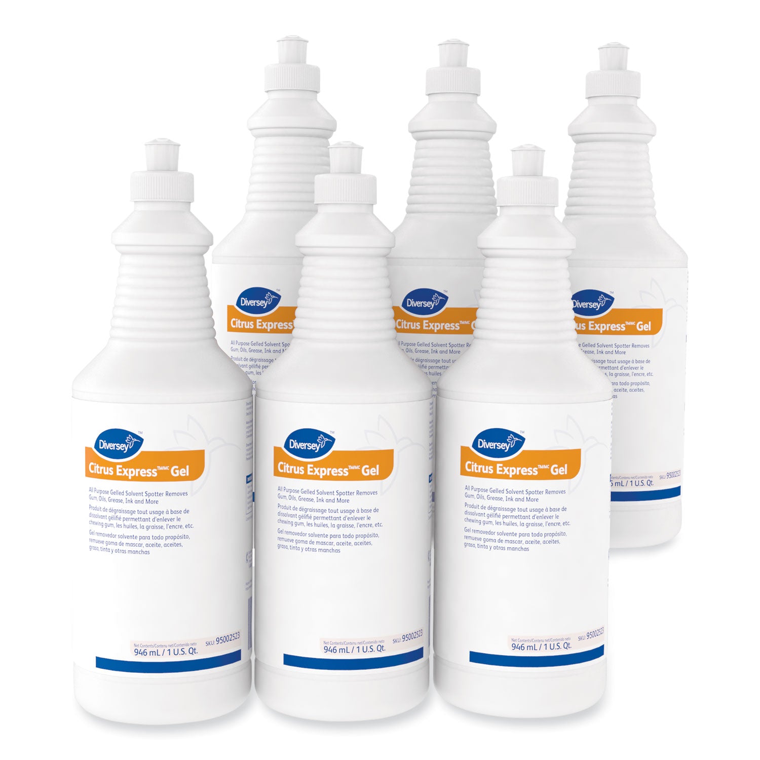 Citrus Express Gel Spotter, Citrus Scent, 32 oz Squeeze Bottle, 6/Carton - 