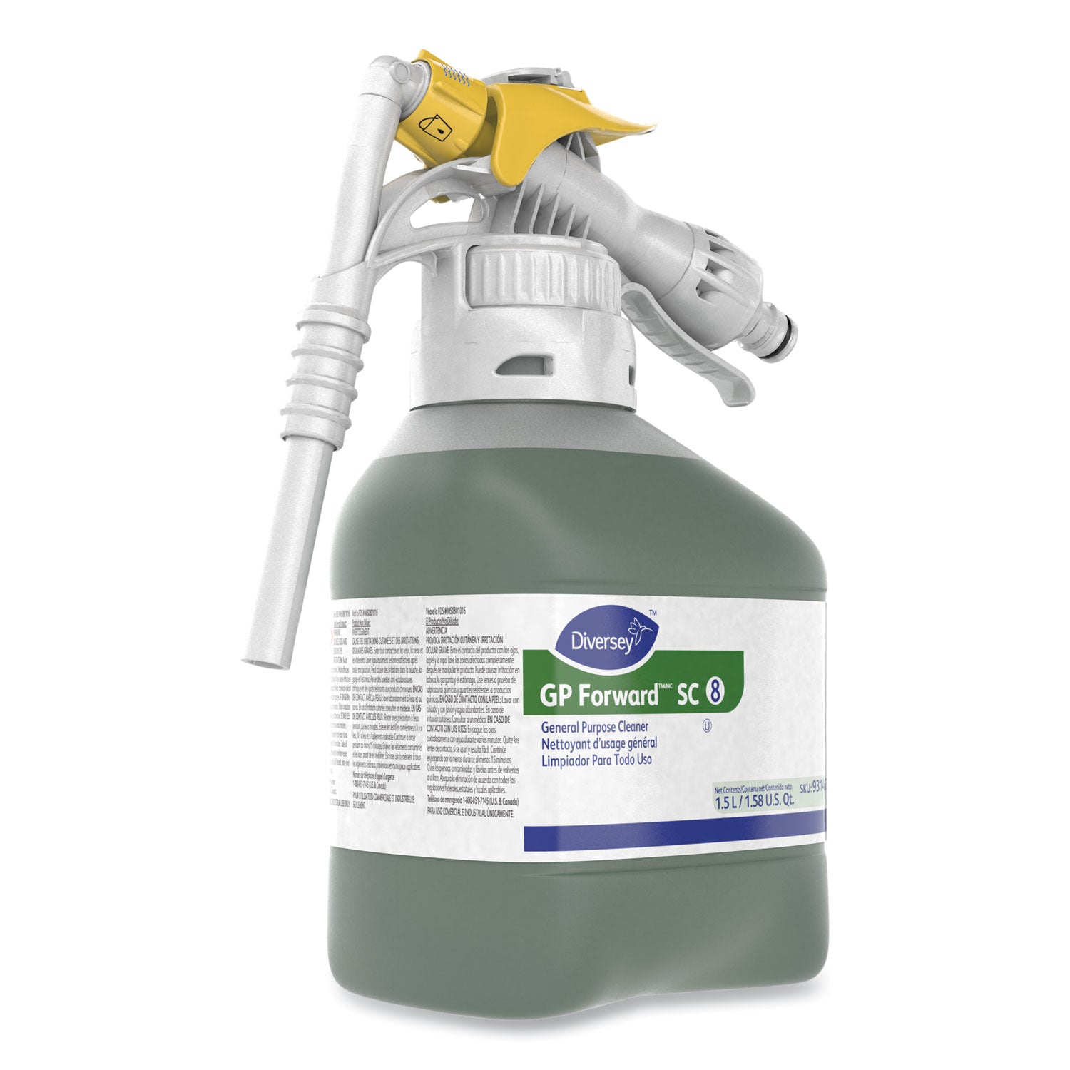 Diversey GP Forward General Purpose Cleaner - Concentrate - 50.7 fl oz (1.6 quart) - Citrus Scent - 1 Each - Rinse-free - Green