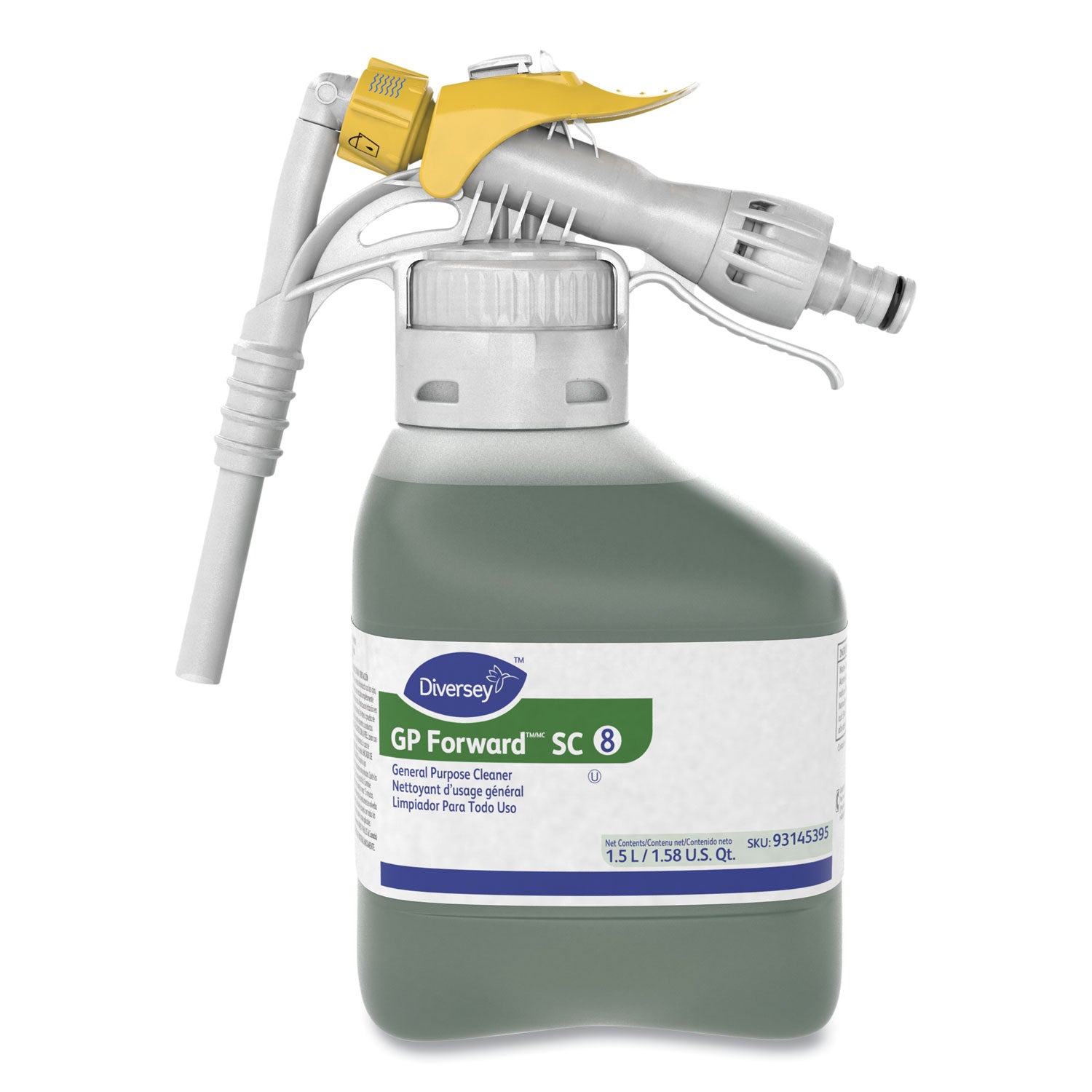 Diversey GP Forward General Purpose Cleaner - Concentrate - 50.7 fl oz (1.6 quart) - Citrus Scent - 1 Each - Rinse-free - Green