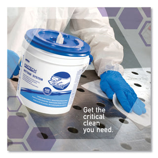 WetTask Customizable Wet Wiping System Bucket, White/Blue, 4/Carton