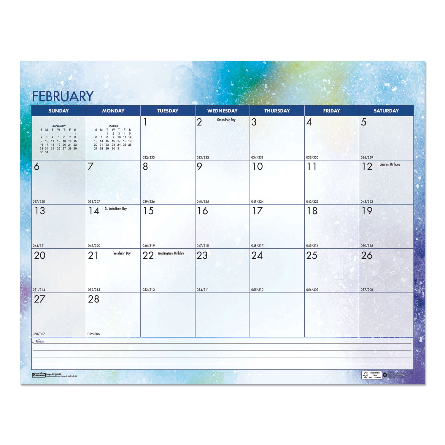 House of Doolittle Cosmos Monthly Wall Calendar - Julian Dates - Monthly - 12 Month - January 2024 - December 2024 - Spiral Bound - Multi - Paper - 12" Height x 15" Width - Reference Calendar, Printed, Dated Planning Page, Daily Block, Holiday Listin - 3