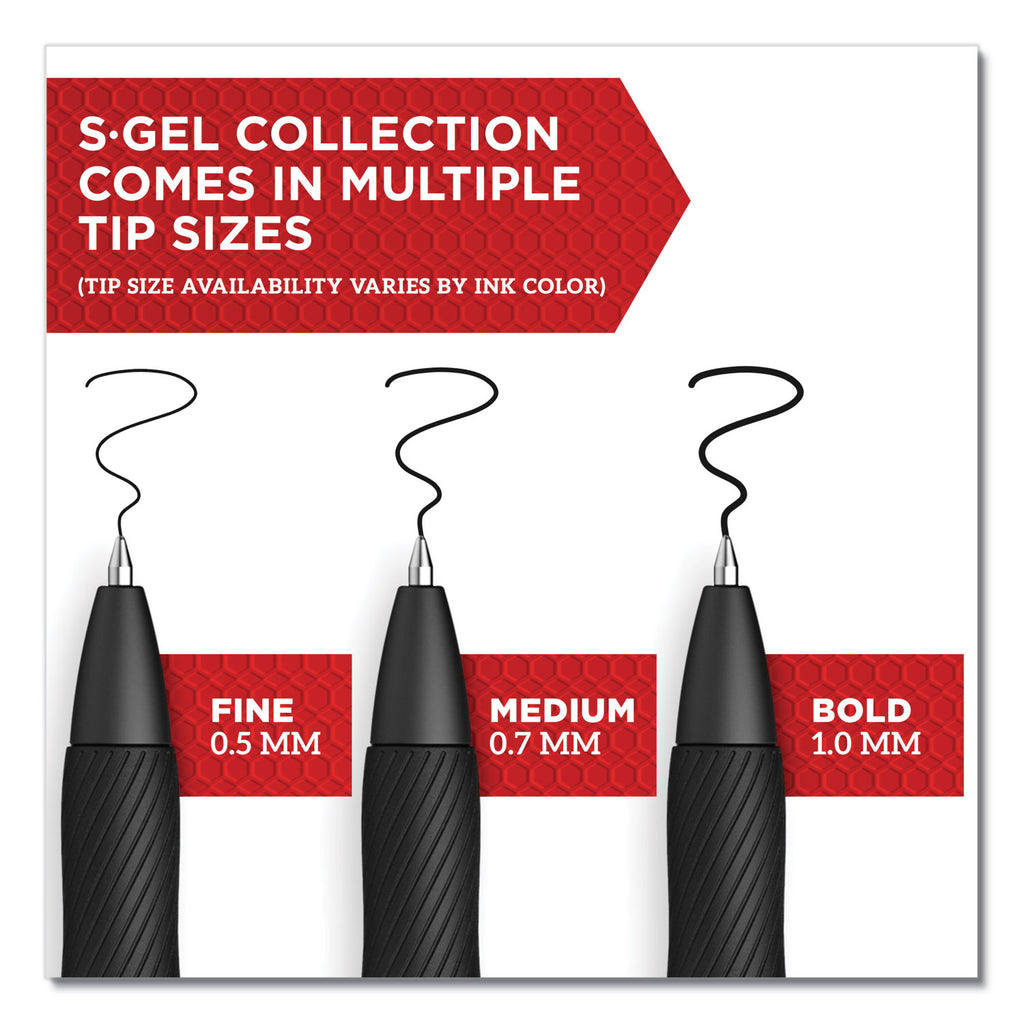 S-Gel High-Performance Gel Pen, Retractable, Bold 1 mm, Blue Ink, Black Barrel, 36/Pack