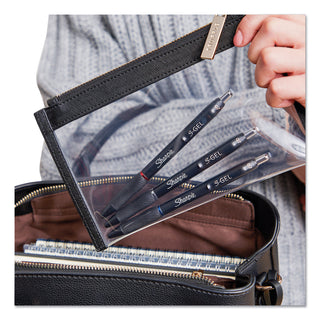 S-Gel High-Performance Gel Pen, Retractable, Bold 1 mm, Blue Ink, Black Barrel, Dozen