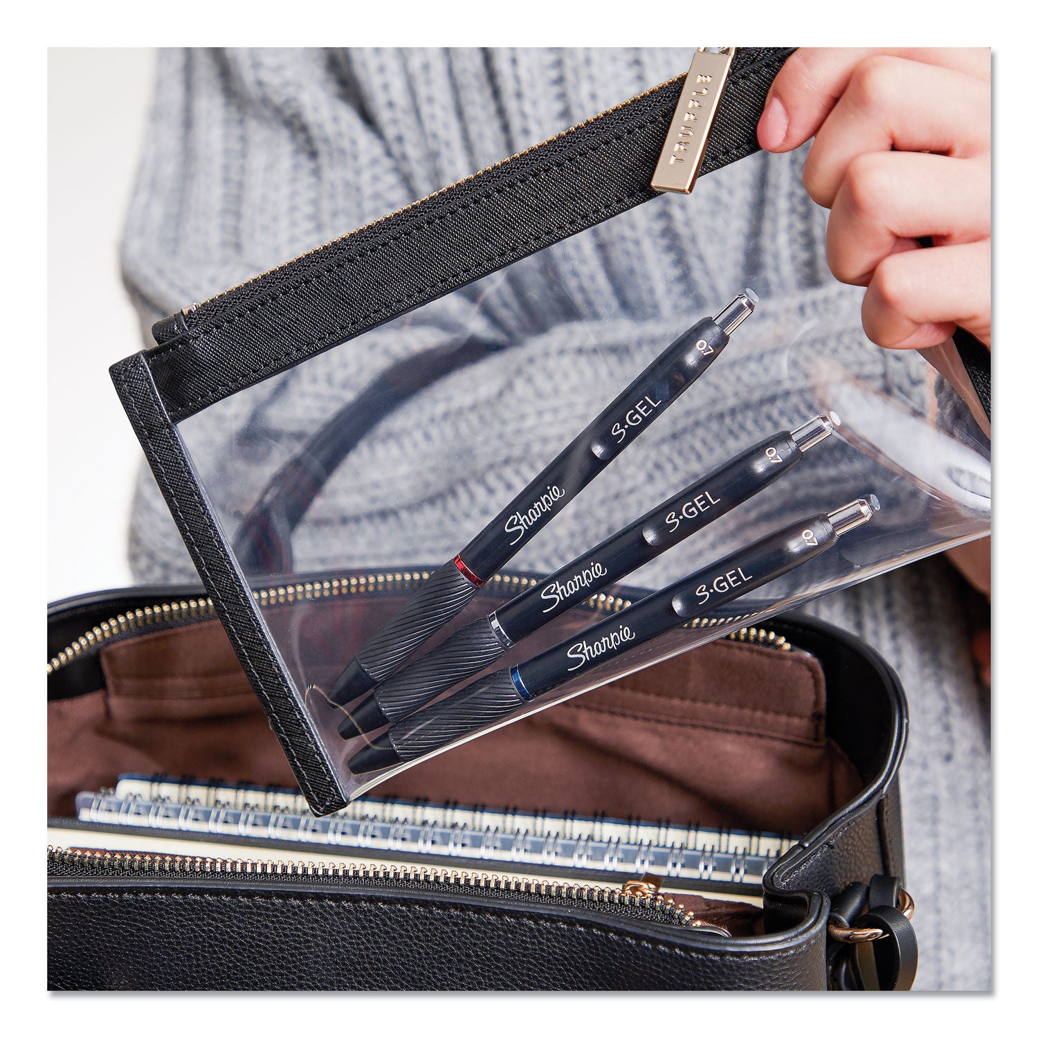 s-gel-high-performance-gel-pen-retractable-fine-05-mm-black-ink-black-barrel-dozen_san2096145 - 7