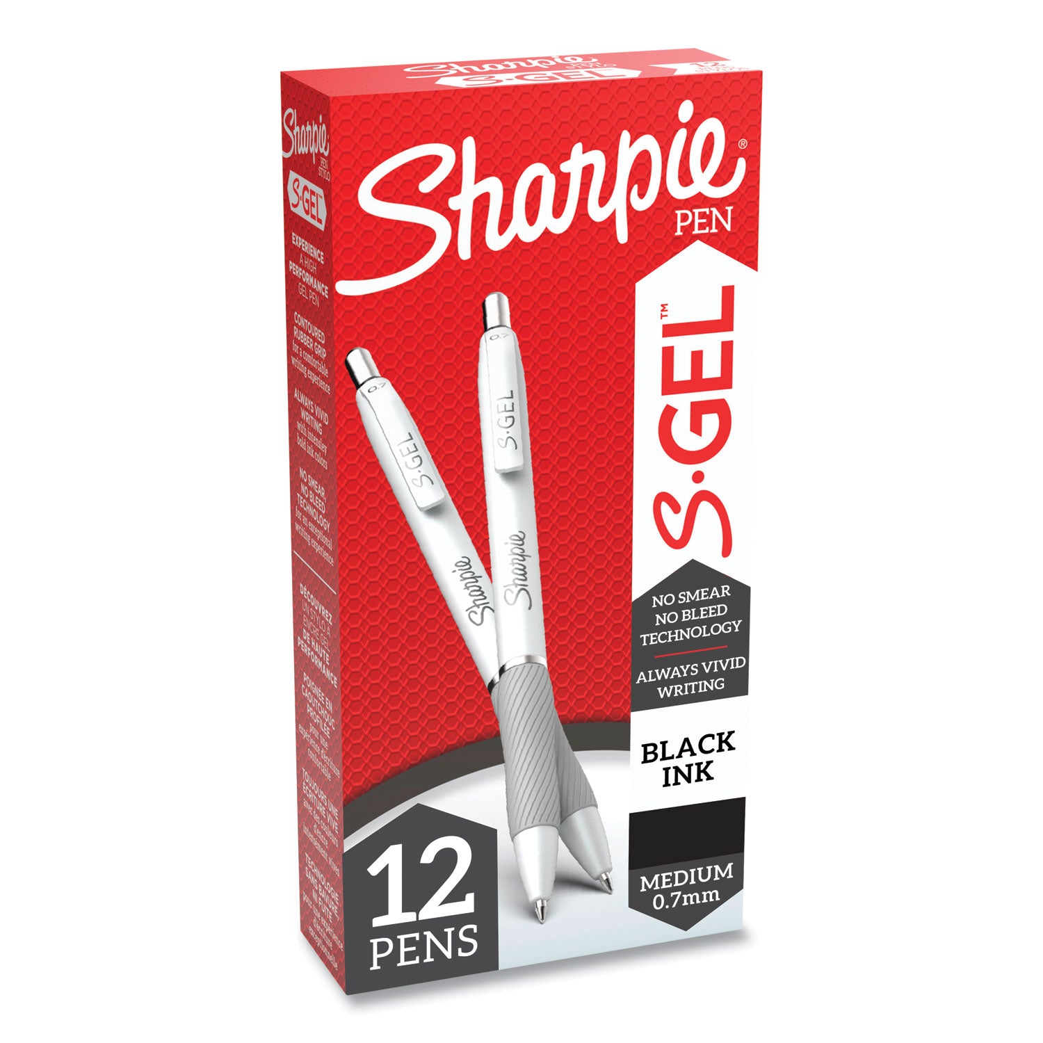 s-gel-fashion-barrel-gel-pen-retractable-medium-07-mm-black-ink-pearl-white-barrel-dozen_san2126236 - 3