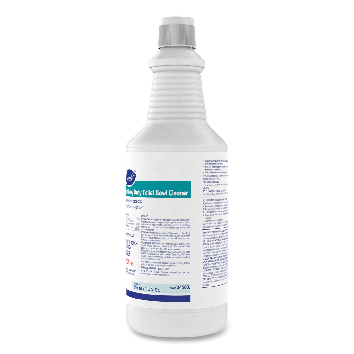 Crew Heavy Duty Toilet Bowl Cleaner, Minty, 32 oz Squeeze Bottle, 12/Carton