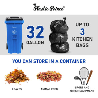 32 Gal Blue Rollout Container