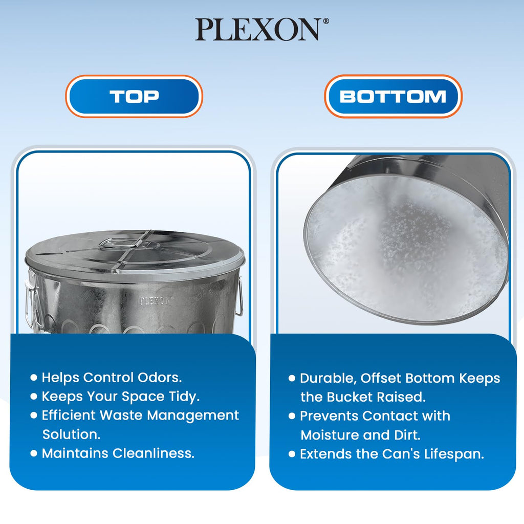 20 Gal Galvanized Steel Round Trash Can with Lid