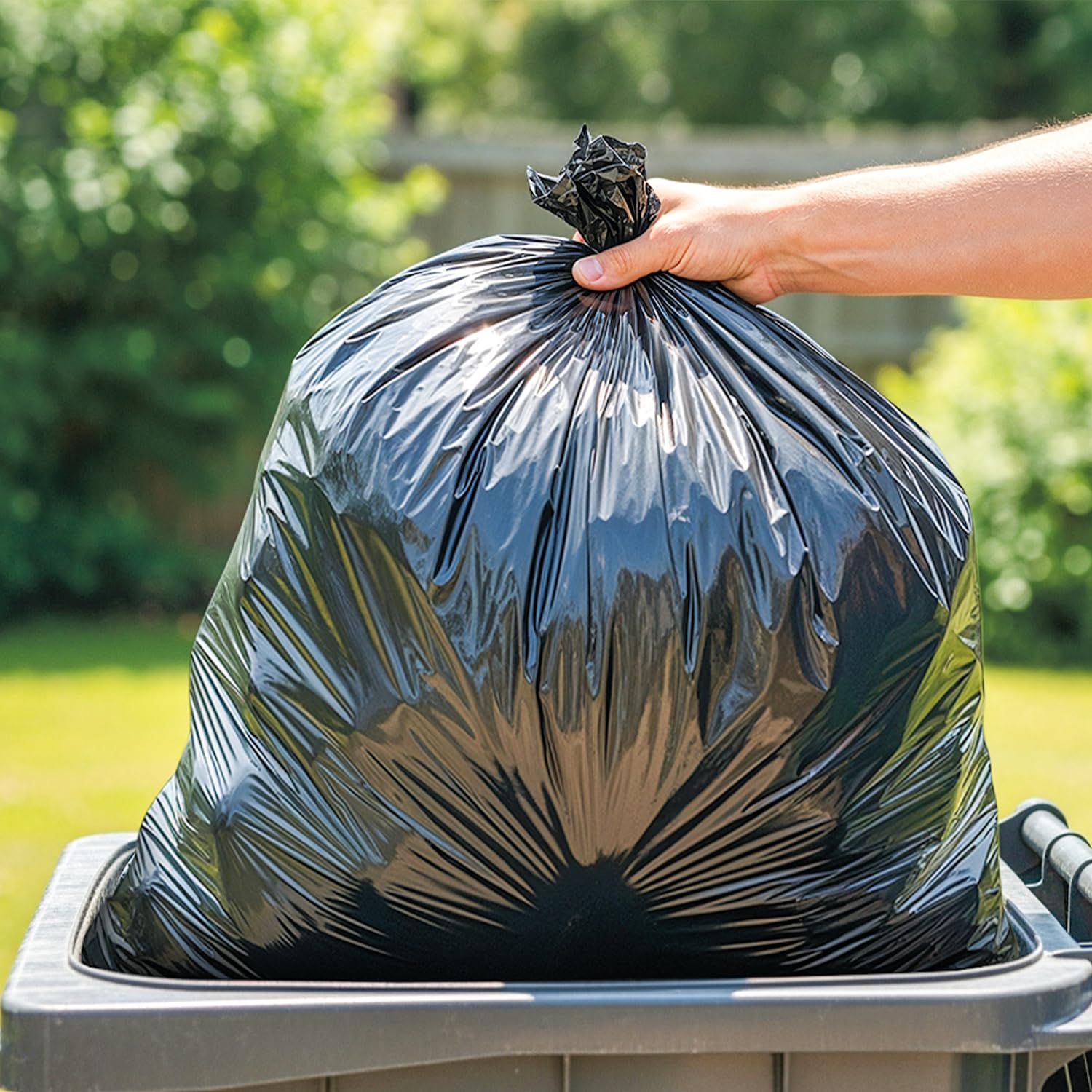23" x 17" x 46" 45 Gal 3 Mil Black Contractor Bags, 100/Case