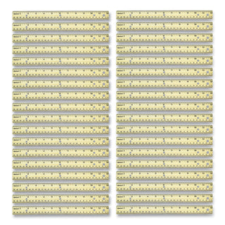 Three-Hole Punched Wood Ruler, Standard/Metric, 12" (30 cm) Long, Natural Wood, 36/Box