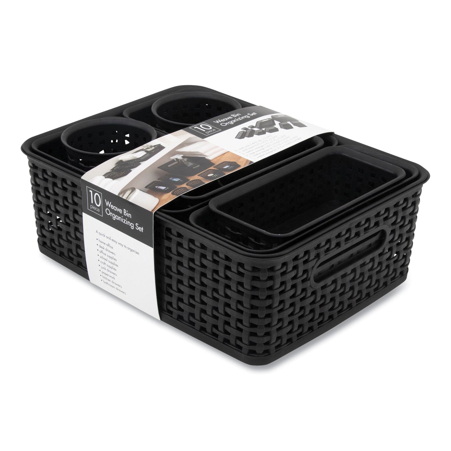 plastic-weave-basket-bins-assorted-sizes-black-10-pack_avt38398 - 2