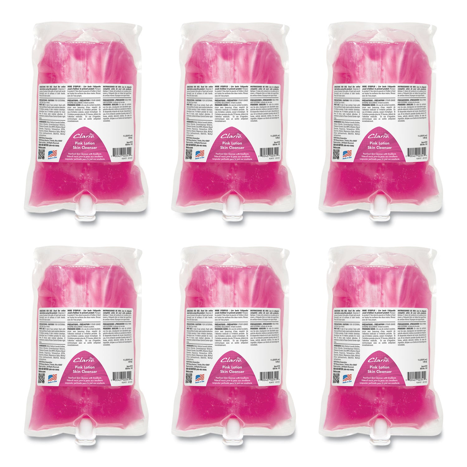 pink-lotion-skin-cleanser-clean-bouquet-1000-ml-refill-bag-6-carton_bet1122900 - 1