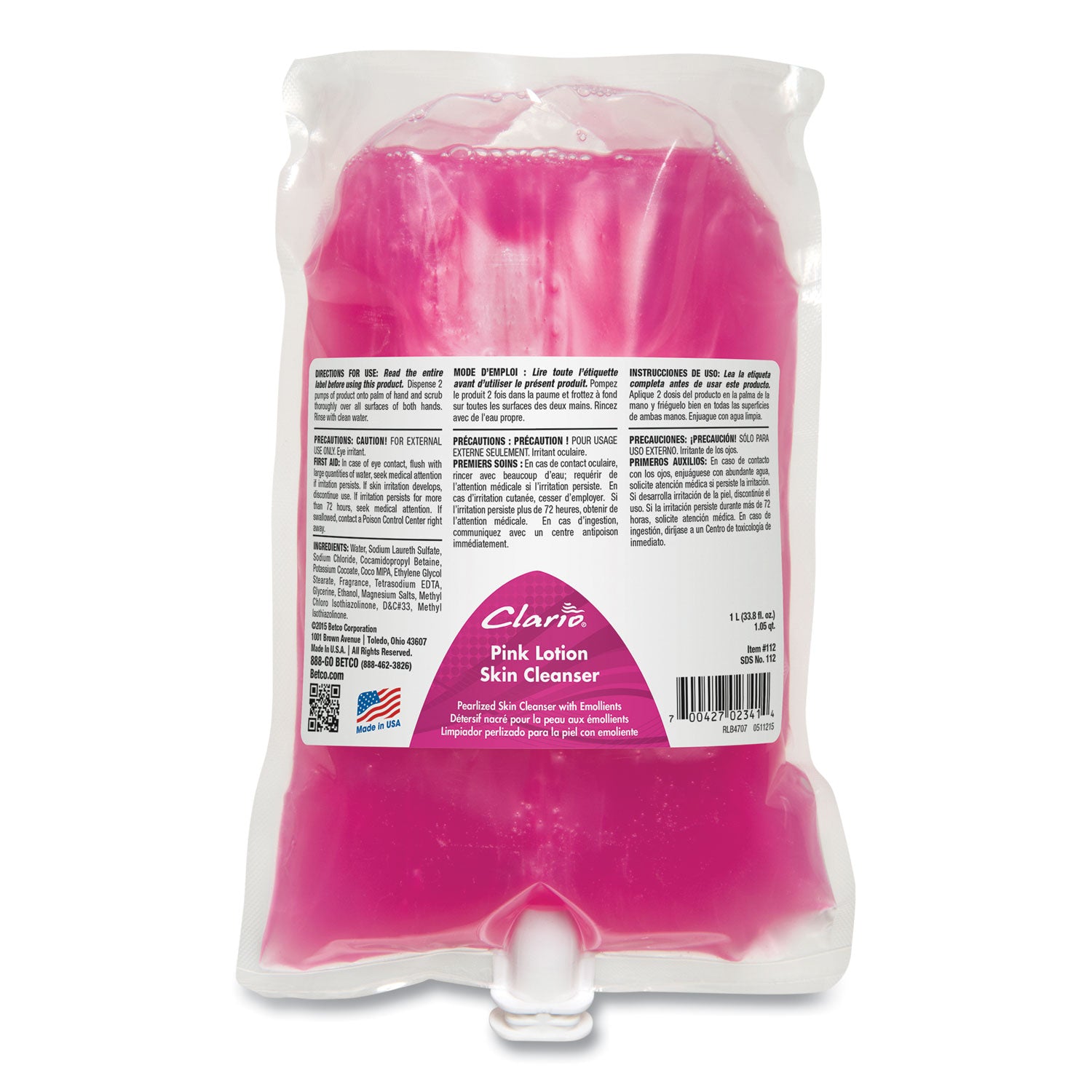 pink-lotion-skin-cleanser-clean-bouquet-1000-ml-refill-bag-6-carton_bet1122900 - 2