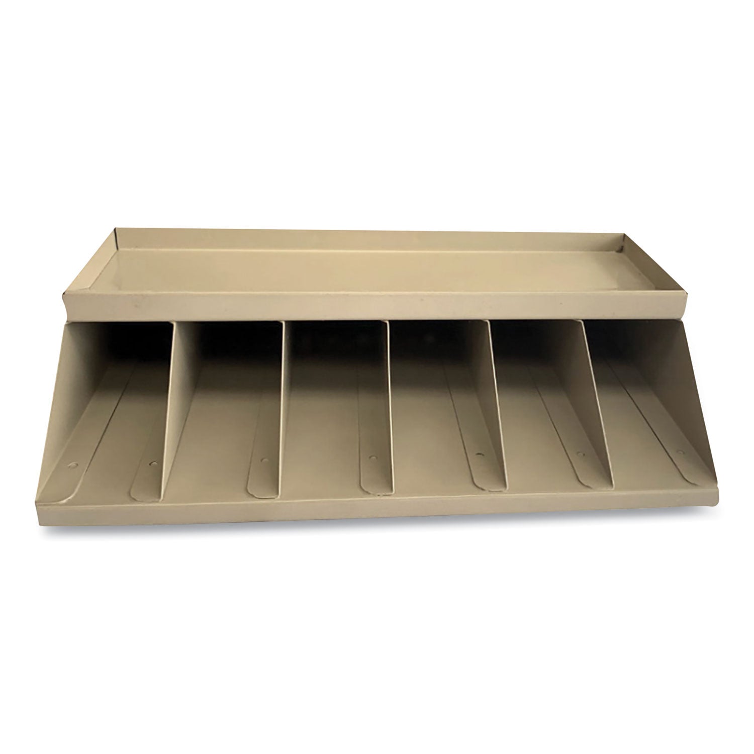 coin-wrapper-and-bill-strap-single-tier-rack-6-compartments-10-x-85-x-3-steel-pebble-beige_cnk500014 - 1