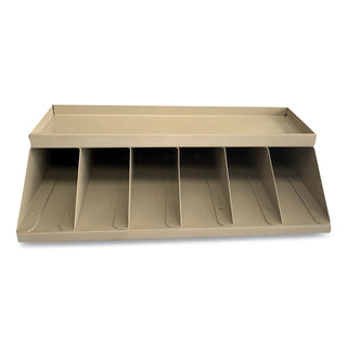 coin-wrapper-and-bill-strap-single-tier-rack-6-compartments-10-x-85-x-3-steel-pebble-beige_cnk500014 - 1