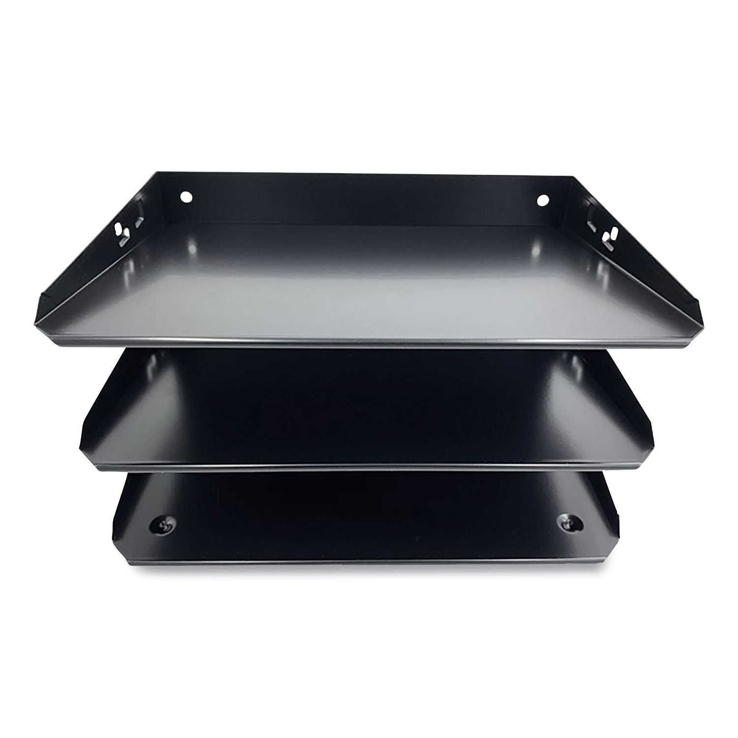 Huron Horizontal Slots Desk Organizer - 6 Compartment(s) - Horizontal - 6" Height x 12" Width x 8.8" Depth - Durable - Black - Steel - 1 Each