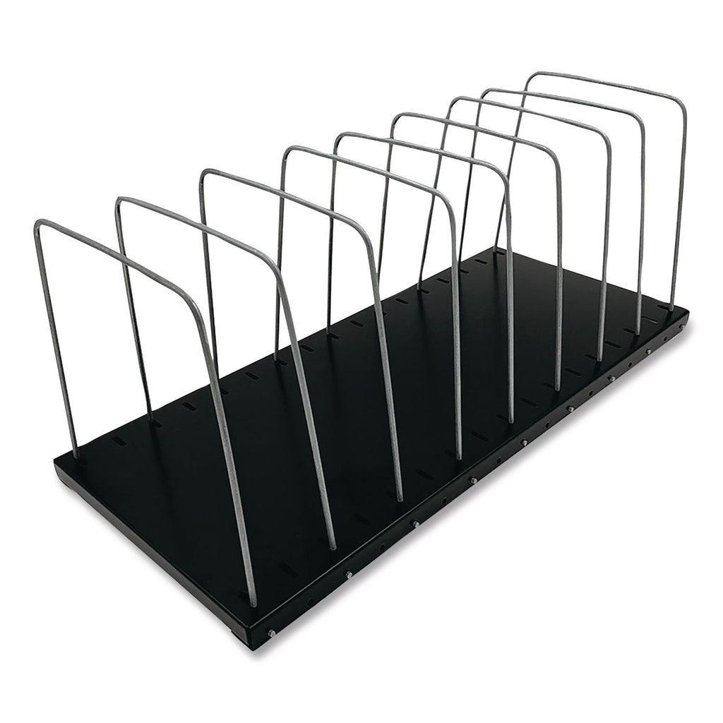Huron Metal Wire Vertical Slots Organizer/Sorter - 8 Compartment(s) - Vertical - 7.5" Height x 18.3" Width x 8" Depth - Black - 1 Each