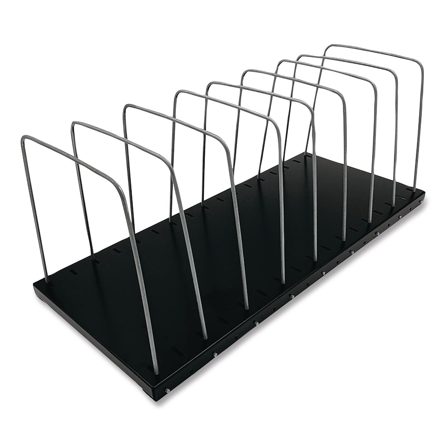Huron Metal Wire Vertical Slots Organizer/Sorter - 8 Compartment(s) - Vertical - 7.5" Height x 18.3" Width x 8" Depth - Black - 1 Each