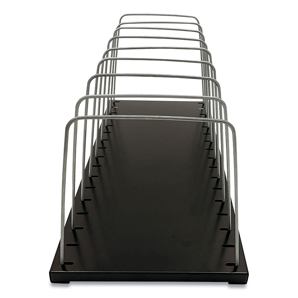 Huron Metal Wire Vertical Slots Organizer/Sorter - 8 Compartment(s) - Vertical - 7.5" Height x 18.3" Width x 8" Depth - Black - 1 Each