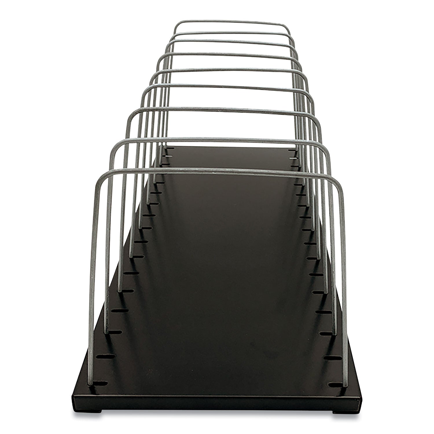 Huron Metal Wire Vertical Slots Organizer/Sorter - 8 Compartment(s) - Vertical - 7.5" Height x 18.3" Width x 8" Depth - Black - 1 Each