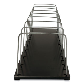 Huron Metal Wire Vertical Slots Organizer/Sorter - 8 Compartment(s) - Vertical - 7.5" Height x 18.3" Width x 8" Depth - Black - 1 Each