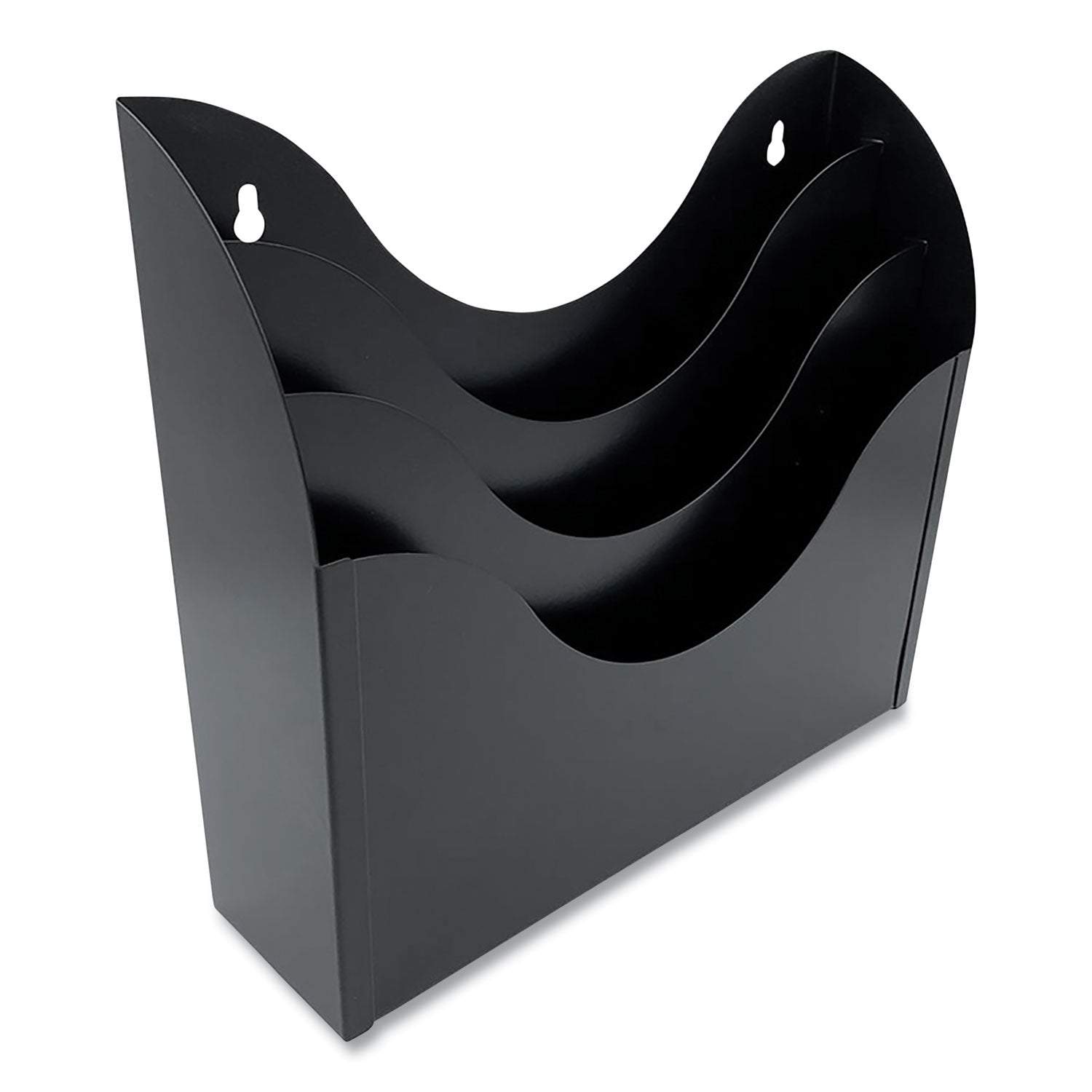 Huron 3-tier Wall Sorter - 3 Tier(s) - Vertical - 11.3" Height x 13" Width x 3.5" Depth - Durable - Black - Steel - 1 Each