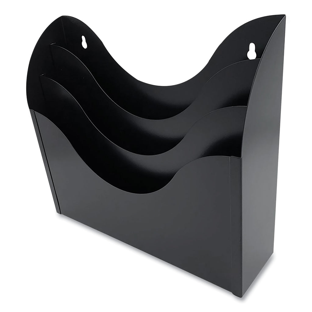 Huron 3-tier Wall Sorter - 3 Tier(s) - Vertical - 11.3" Height x 13" Width x 3.5" Depth - Durable - Black - Steel - 1 Each