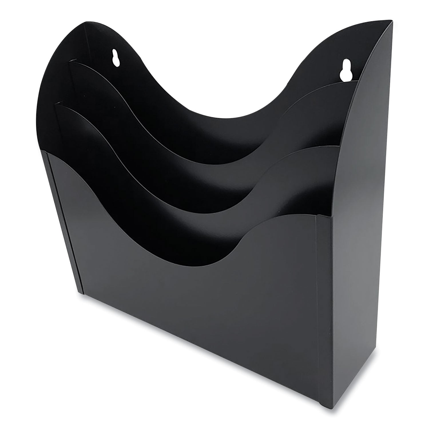 Huron 3-tier Wall Sorter - 3 Tier(s) - Vertical - 11.3" Height x 13" Width x 3.5" Depth - Durable - Black - Steel - 1 Each