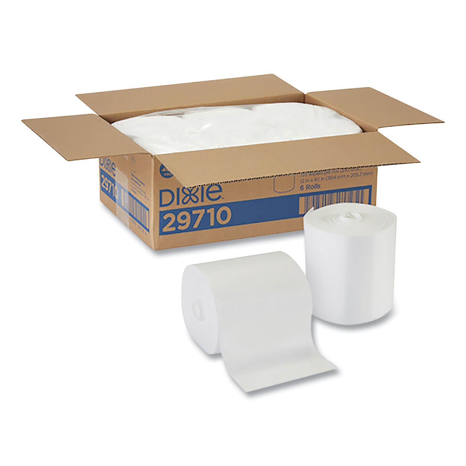 foodservice-surface-system-quat-compatible-disposable-wipe-refill-1-ply-81-x-12-white-135-sheets-roll-6-rolls-carton_dxe29710 - 1