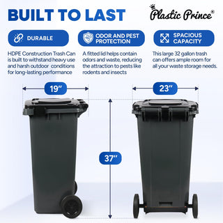 32 Gal Gray Step-On Rollout Container