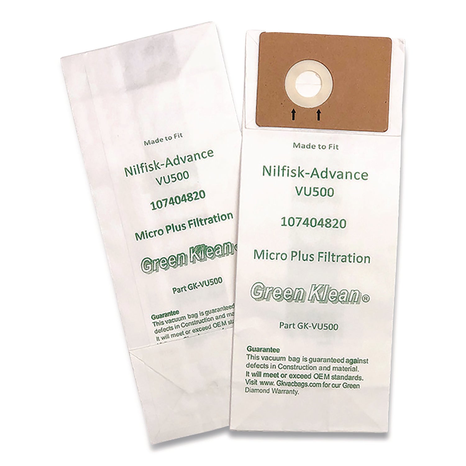 Replacement Vacuum Bags, Fits Advance VU500, 10/Pack