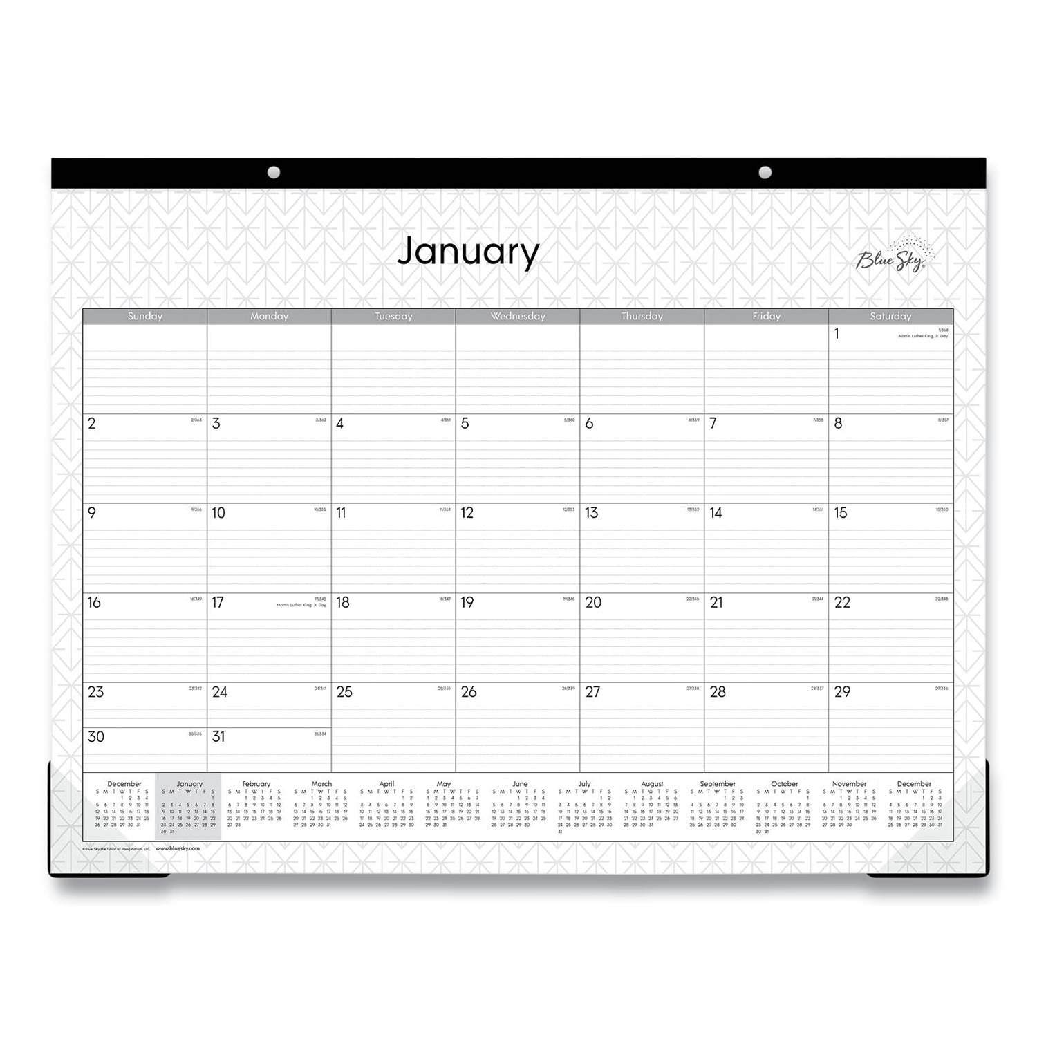 enterprise-desk-pad-geometric-artwork-22-x-17-white-gray-sheets-black-binding-clear-corners-12-month-jan-dec-2024_bls111294 - 1