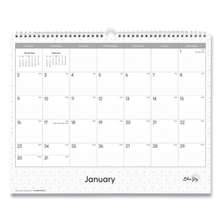 Enterprise Wall Calendar, Enterprise Geometric Artwork, 15 x 12, White/Gray Sheets, 12-Month (Jan to Dec): 2024