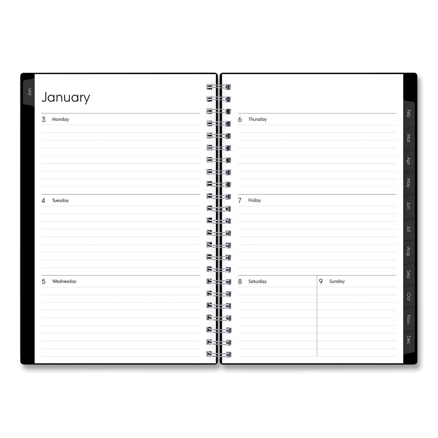 enterprise-weekly-monthly-planner-enterprise-formatting-8-x-5-black-cover-12-month-jan-to-dec-2024_bls111291 - 2
