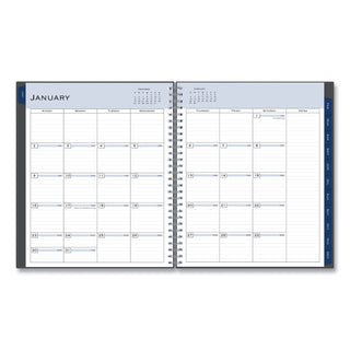 Passages Monthly Planner, 10 x 8, Charcoal Cover, 12-Month (Jan to Dec): 2024