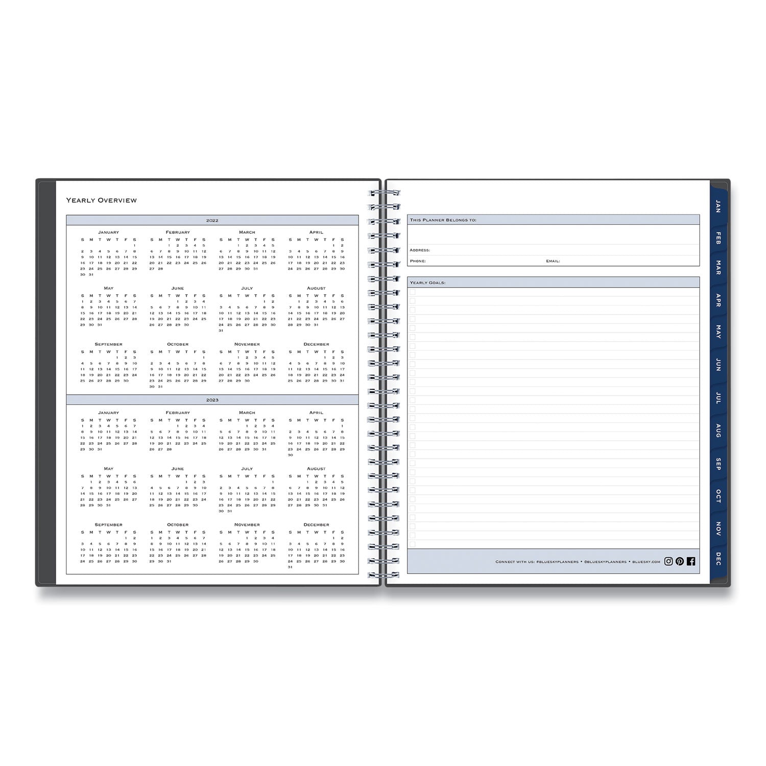 Passages Monthly Planner, 10 x 8, Charcoal Cover, 12-Month (Jan to Dec): 2024