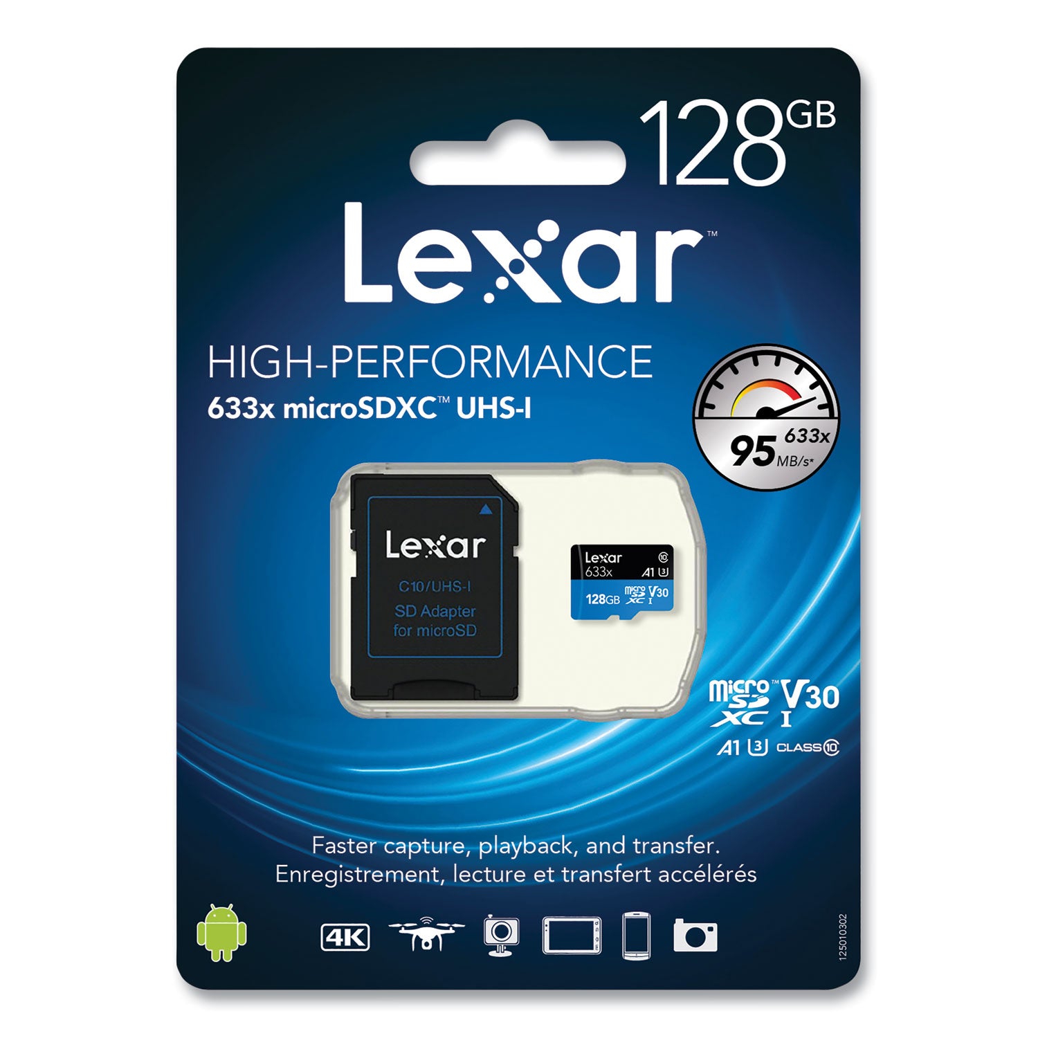 microSDXC Memory Card, UHS-I U1 Class 10, 128 GB