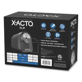Model 1818 XLR Office Electric Pencil Sharpener, AC-Powered, 3.5 x 5.5 x 4.5, Black/Silver/Smoke