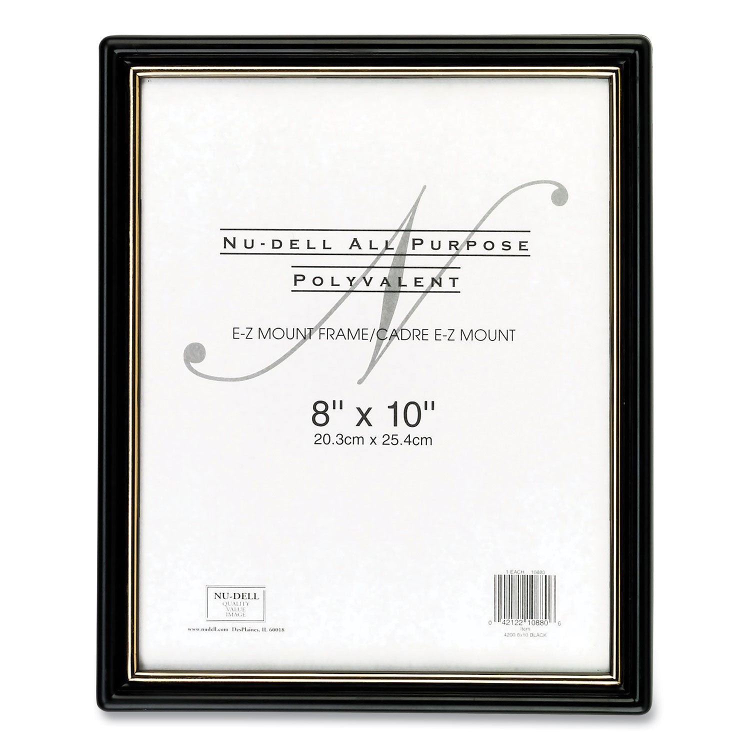 ez-mount-document-frame-with-trim-accent-and-plastic-face-plastic-8-x-10-insert-black-gold_nud10880 - 1