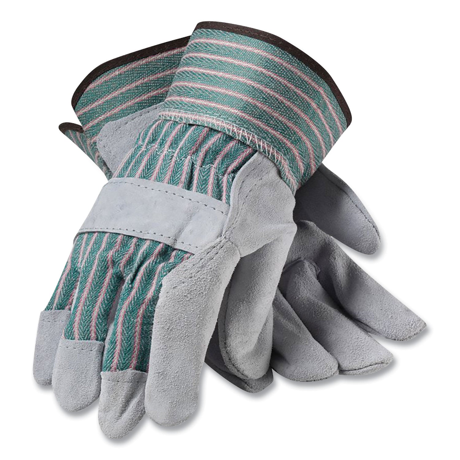 bronze-series-leather-fabric-work-gloves-large-size-9-gray-green-12-pairs_pid836563l - 1