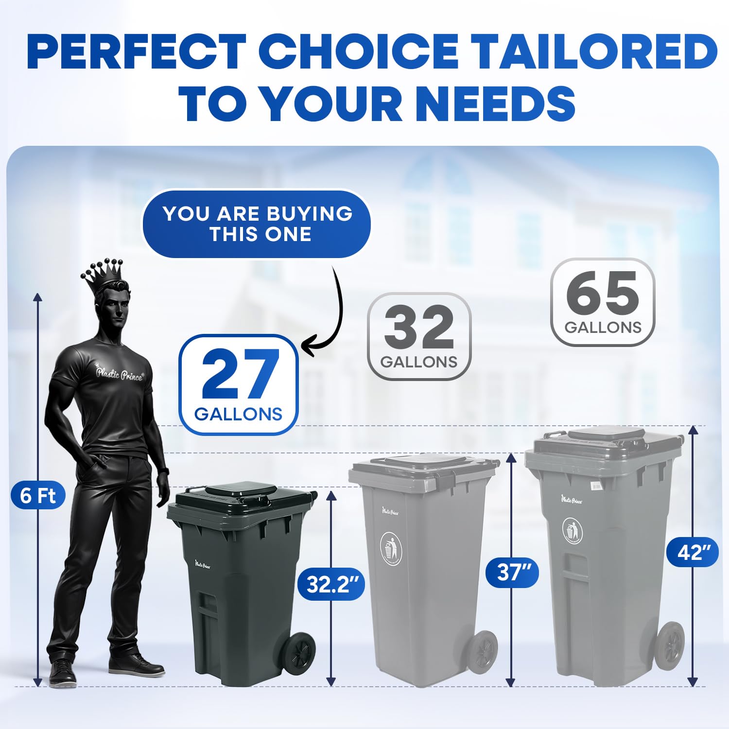 27 Gal Gray Rollout Container